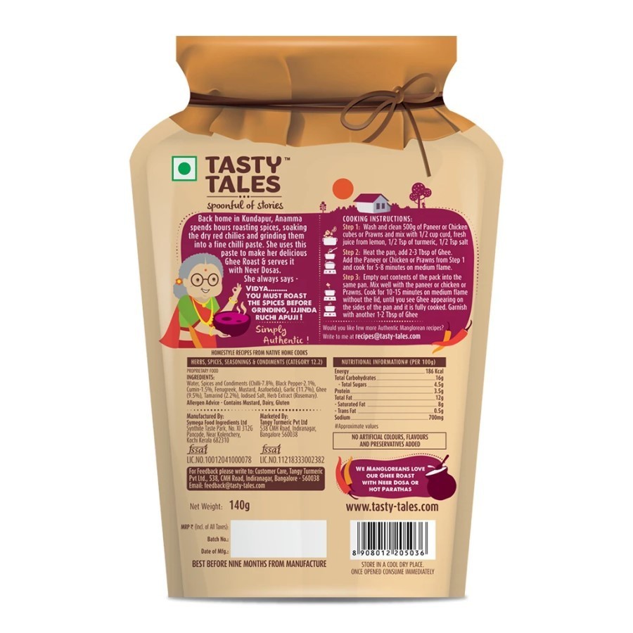 Tasty Tales Mangalorean Ghee Roast    Pouch  140 grams